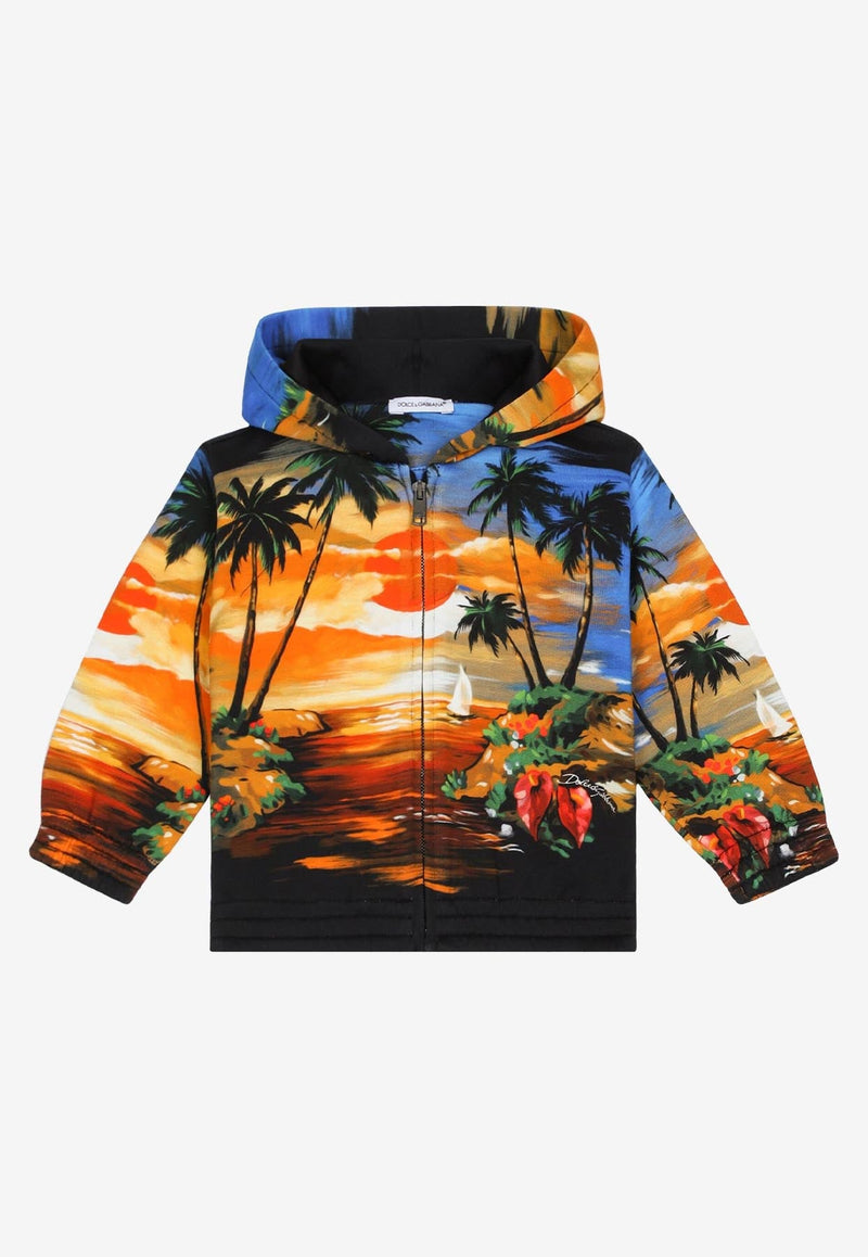 Baby Boys Hawaiian-Print Zip-Up Hoodie