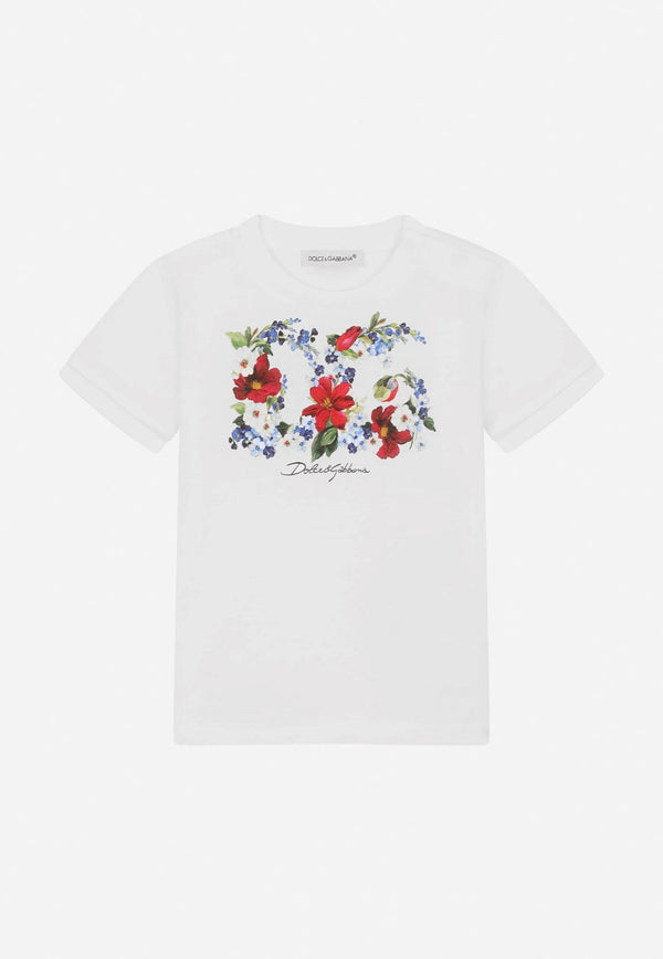 Baby Girls Floral DG Logo T-shirt