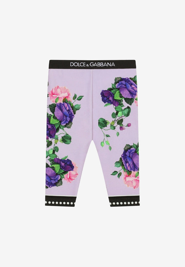 Baby Girls Floral Print Interlock Leggings