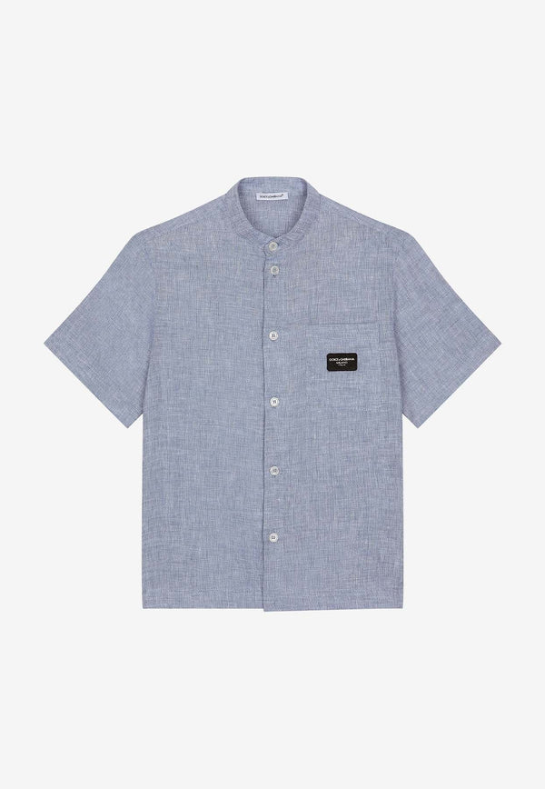 Boys Logo-Embroidered Buttoned Shirt