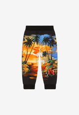 Boys Hawaiian Print Track Pants