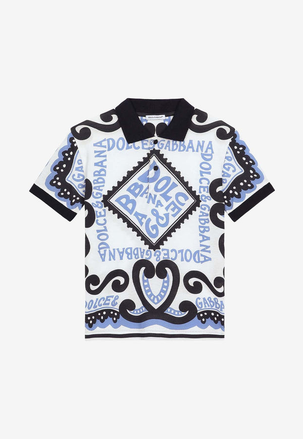 Boys Marina Print Polo T-shirt