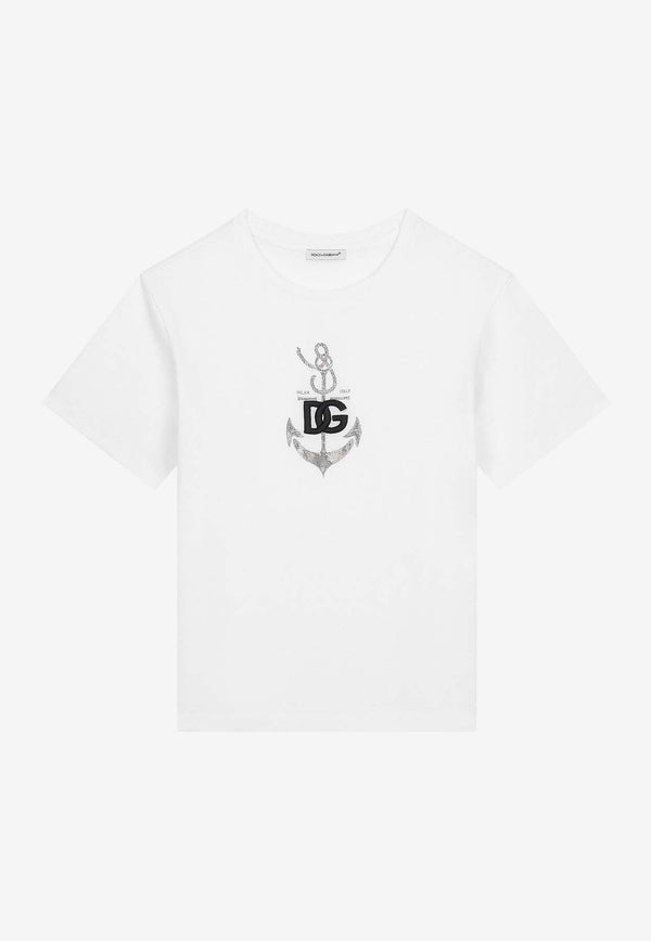 Boys Anchor Print Short-Sleeved T-shirt