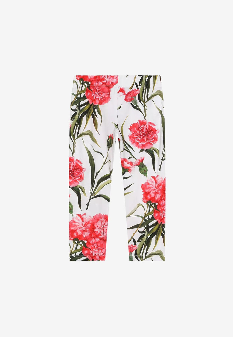 Girls Carnation Print Leggings