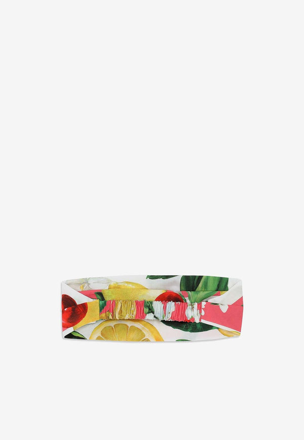 Girls Lemon and Cherry Print Bandana