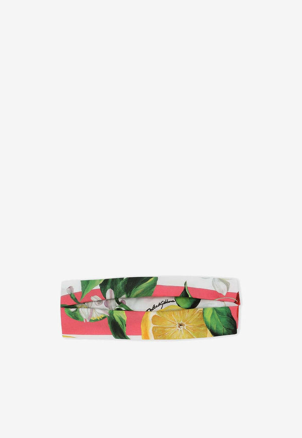 Girls Lemon and Cherry Print Bandana