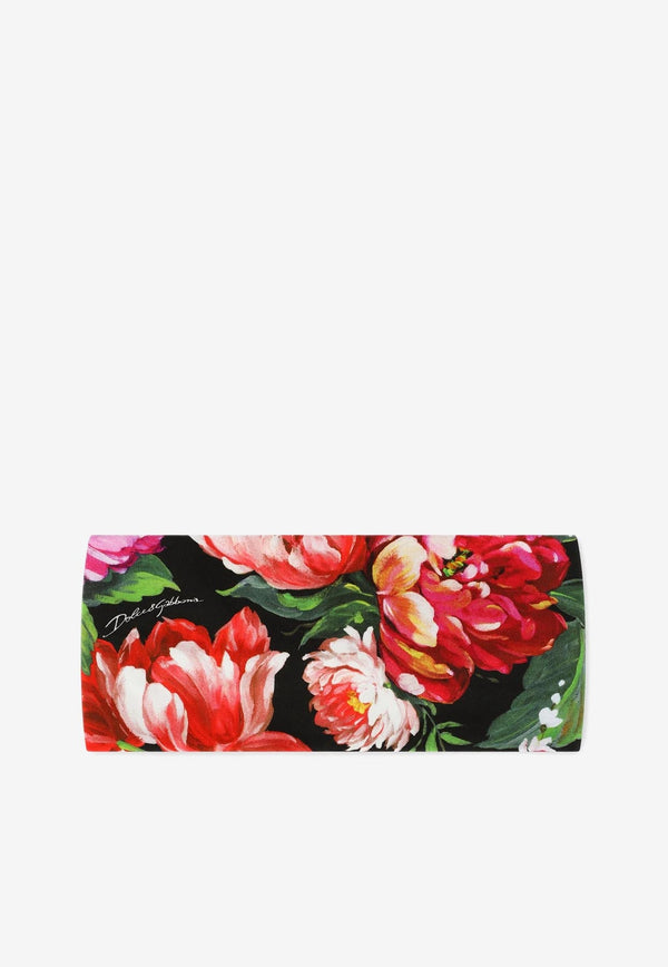 Girls Floral Print Interlock Headband