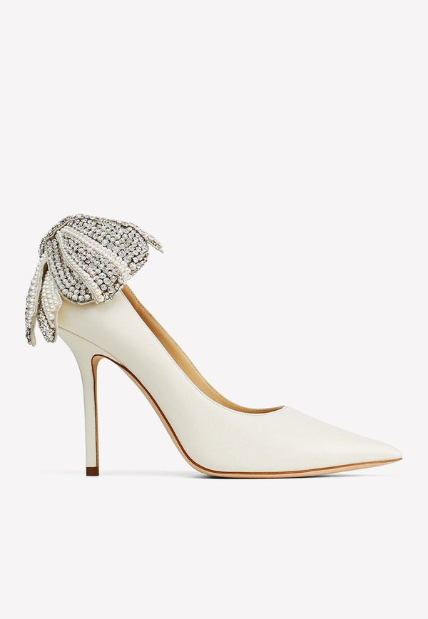 Love 100 Nappa Leather Pumps with Pearl and Crystal Bow