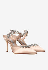 Lurum 90 Crystal-Embellished Mules in Satin