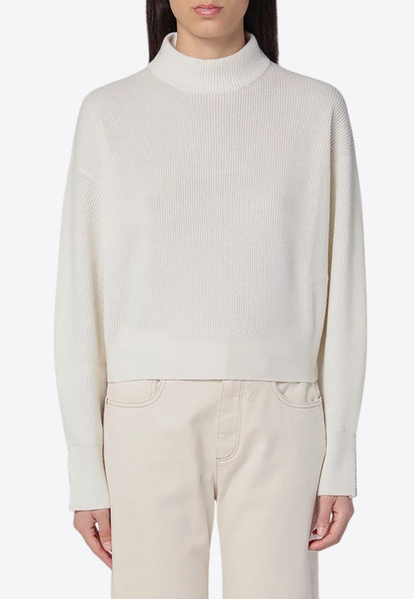 Ribbed Cashmere High-Neck Sweater