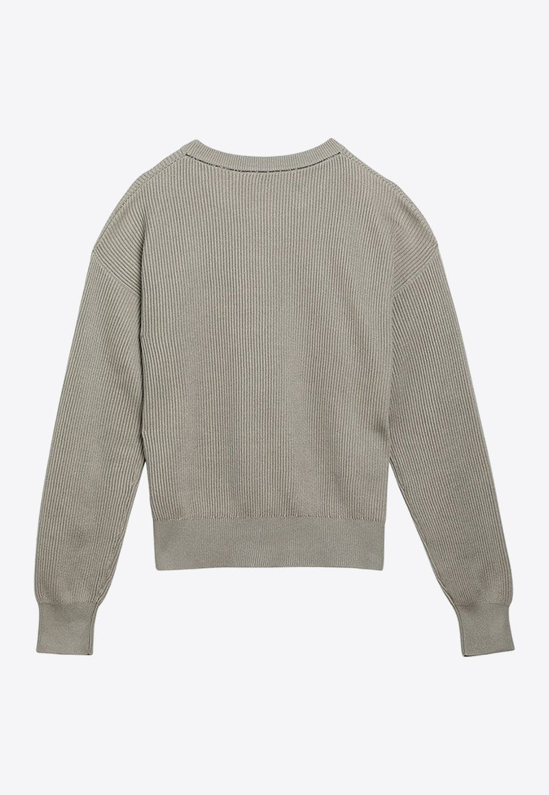 Rib-Knit Crewneck Sweater