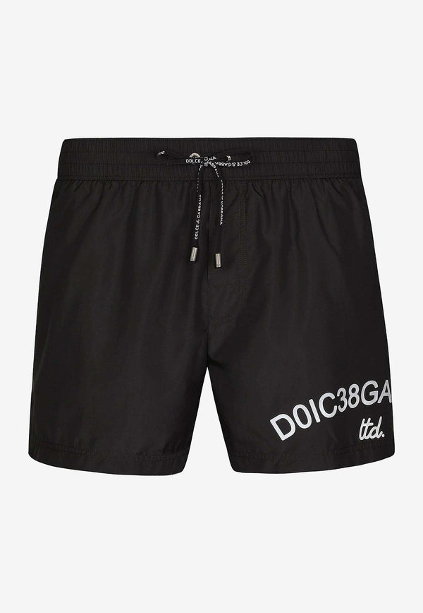 Logo Print Nylon Swim Shorts