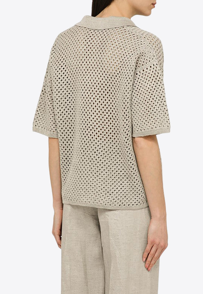 Net-Stitched Polo T-shirt