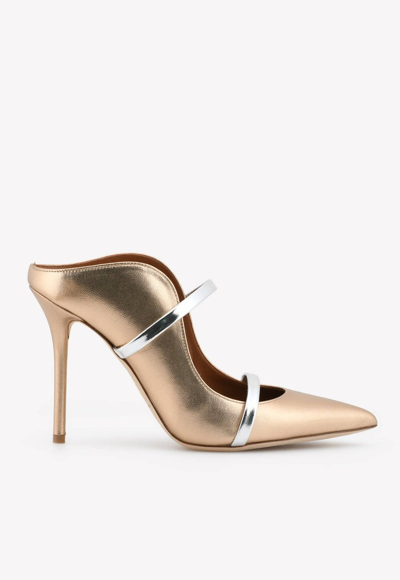 Maureen 100 Mules in Metallic Leather