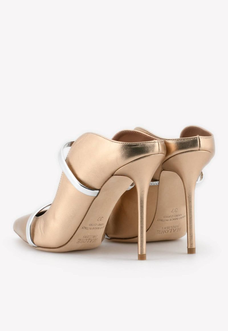 Maureen 100 Mules in Metallic Leather