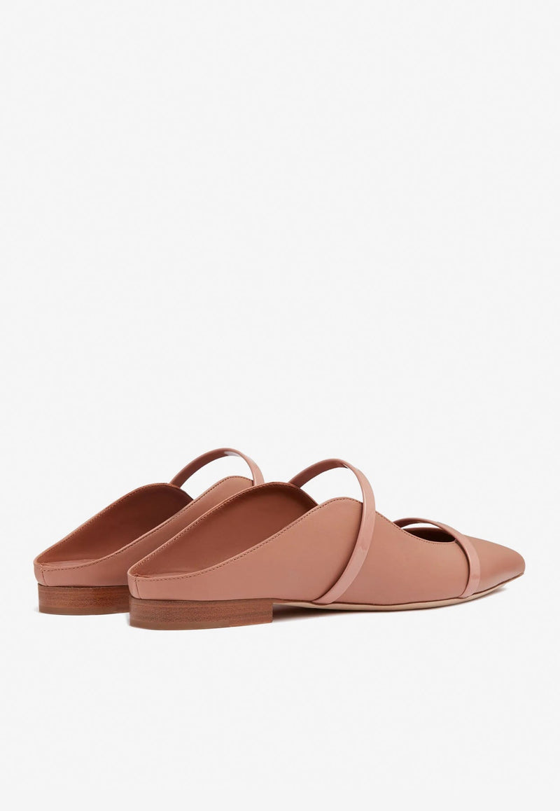 Maureen Pointed Flat Mules in Nappa Leather