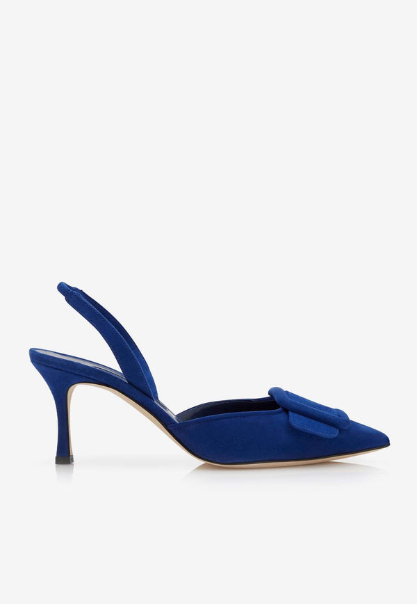 Maysli 70 Suede Buckle Detail Slingback Pumps