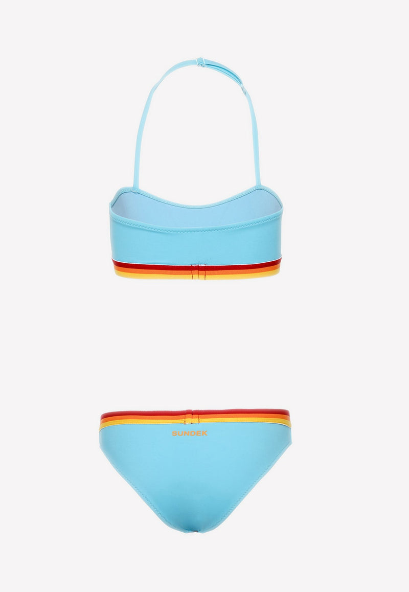 Girls Mini Fontana Bandeau Top And Fixed Bikini Bottom