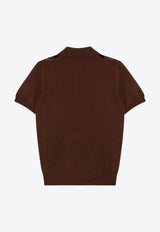 Argyle Intarsia Knit Cashmere Polo T-shirt