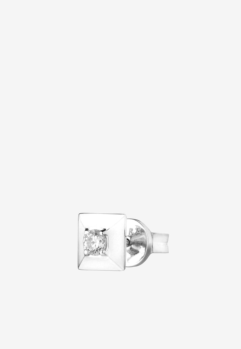 Big Diamond Mini Single Stud Earring in 18-karat White Gold