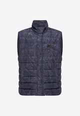 Paisley Print Quilted Down Vest