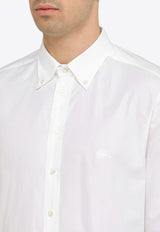 Logo Embroidered Long-Sleeved Shirt
