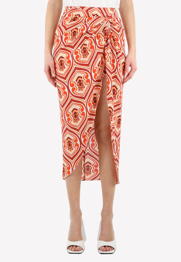 Geometric Print Sarong Skirt