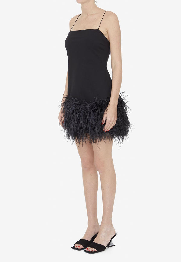 Fujiko Feather-Trimmed Mini Dress