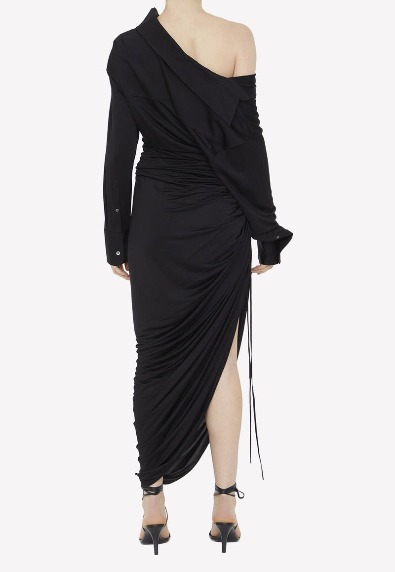 Asymmetric Draped Maxi Dress