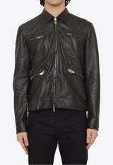 Zip-Up Leather Jacket