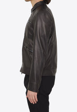 Zip-Up Leather Jacket