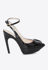 125 Choc Buckle Pumps in Patent Leather