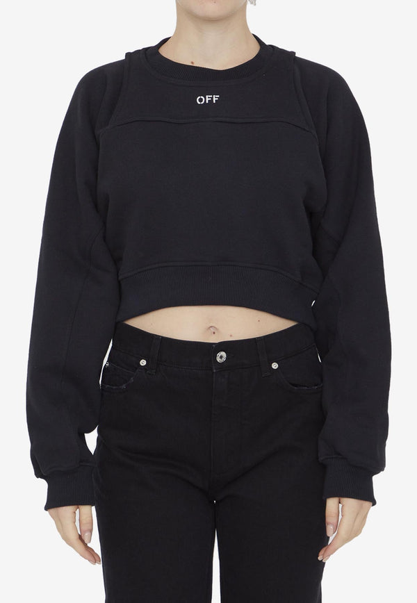 Logo Cropped Pullover Sweatshirt