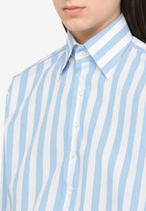 Button Up Stripe-Print Shirt