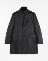 Single-Breasted Wool Blend Coat