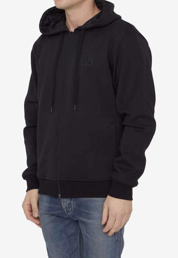 Signature VLogo Zip-Up Hooded Sweatshirt
