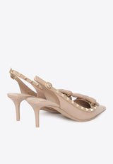 Rockstud 60 Bow Detail Slingback Pumps