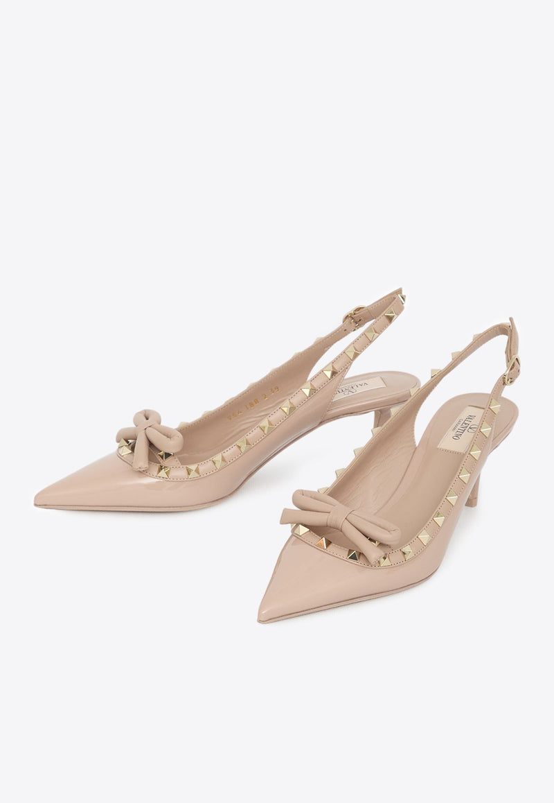 Rockstud 60 Bow Detail Slingback Pumps