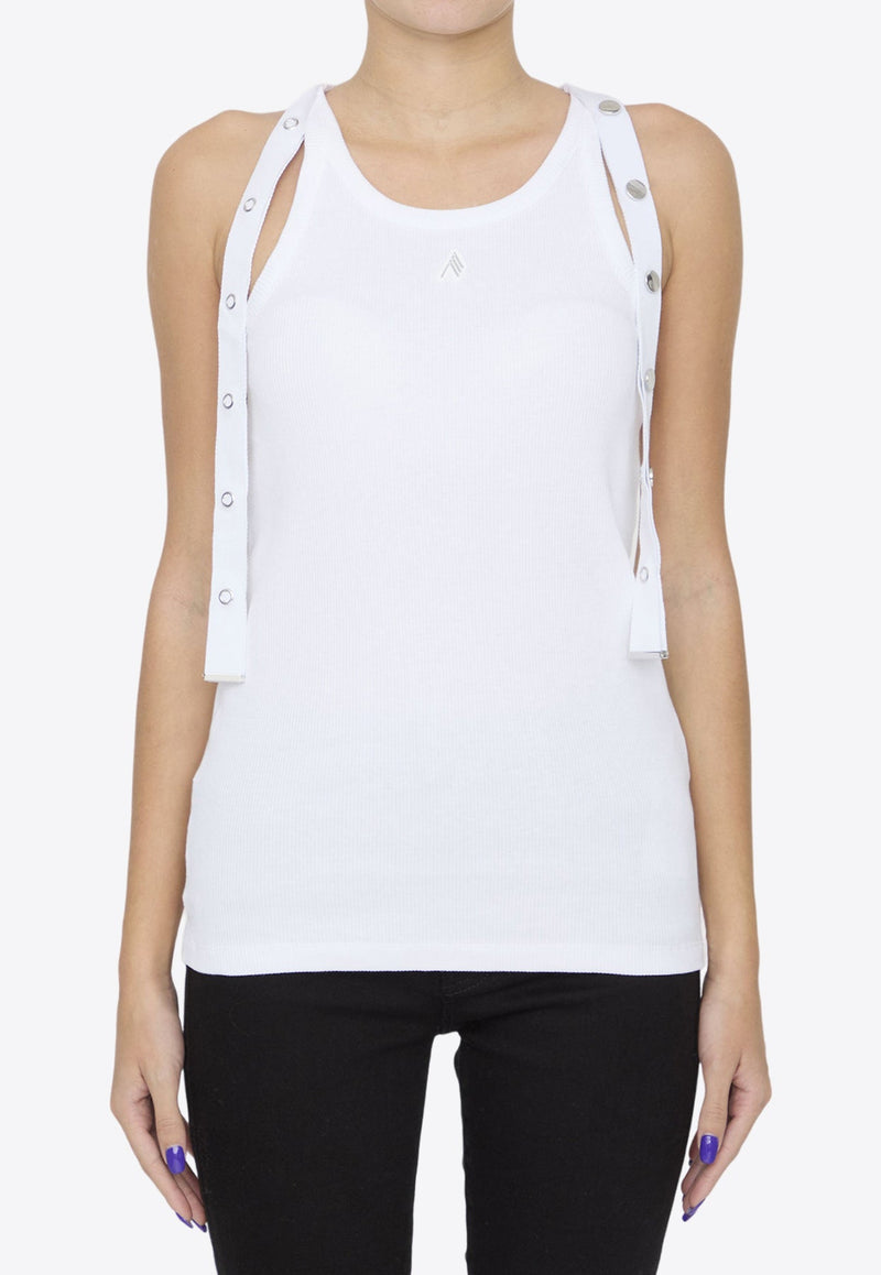 Logo Appliqué Ribbed Tank Top