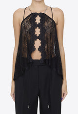 Cut-Out Sleeveless Lace Top