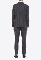 Pinstriped Two-Piece Wool Suit