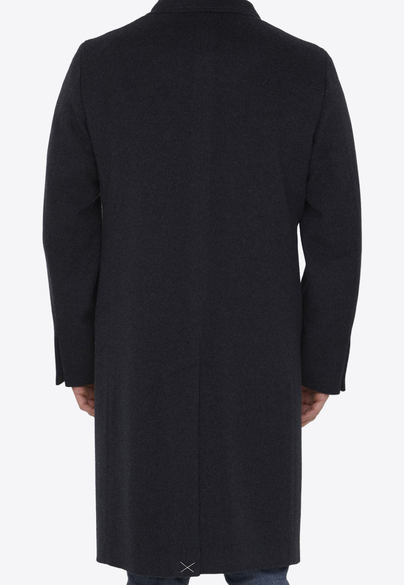 Single-Breasted Wool Blend Coat