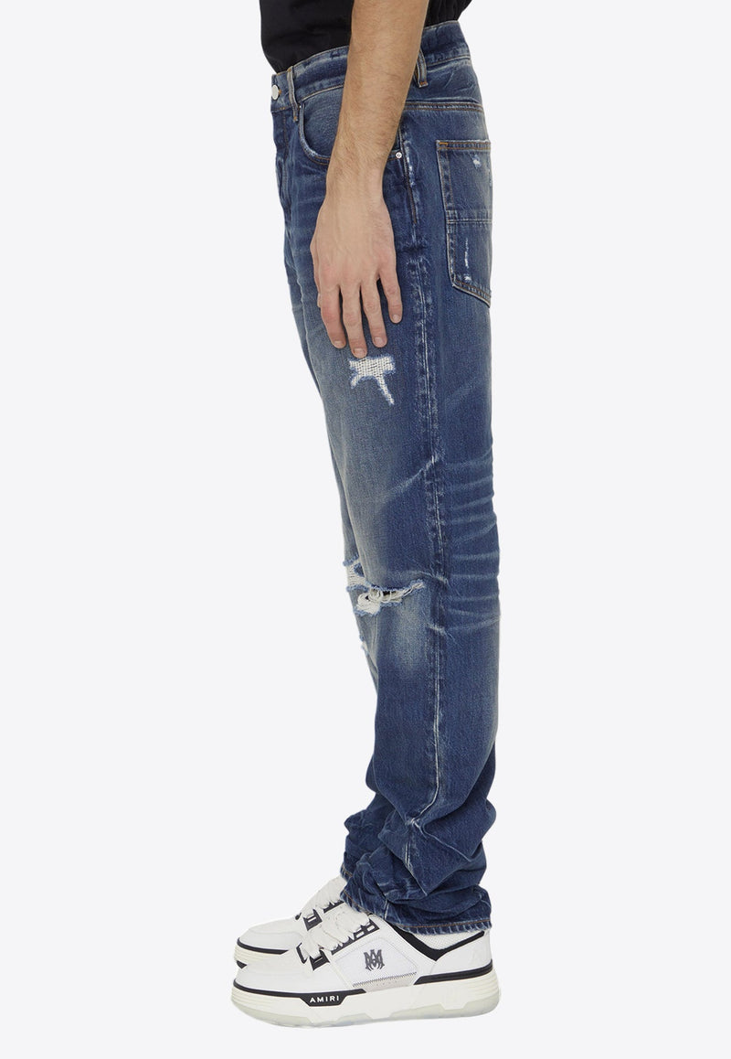 Fractured Straight-Leg Jeans