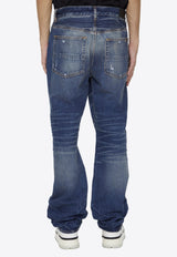 Fractured Straight-Leg Jeans
