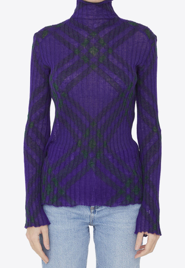 High-Neck Patterned Sweater