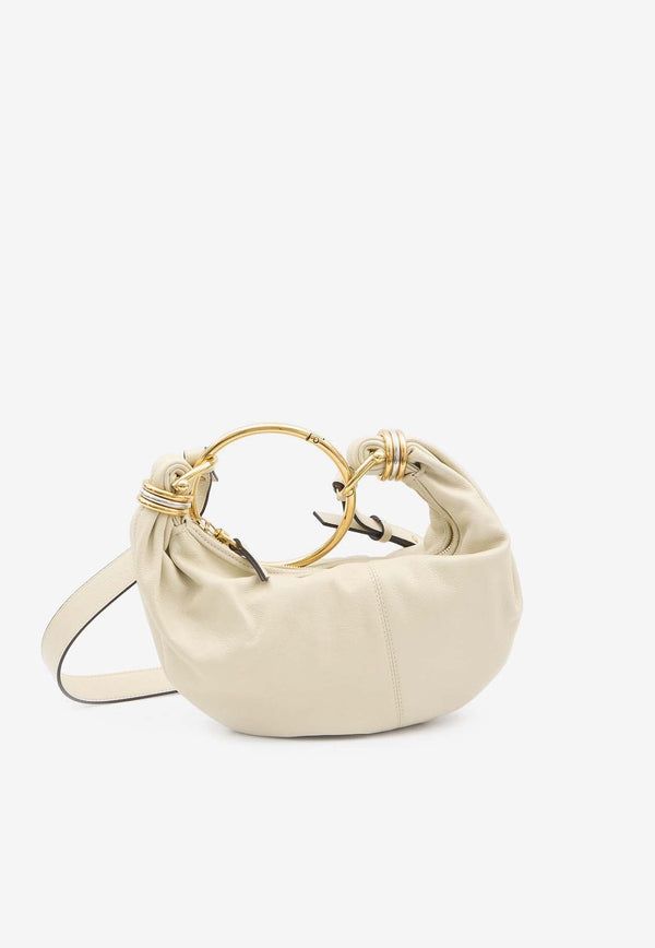 Small Bracelet Hobo Bag in Calf Leather