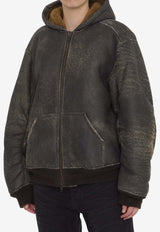 Distressed Zip-Up Hooded Jacket