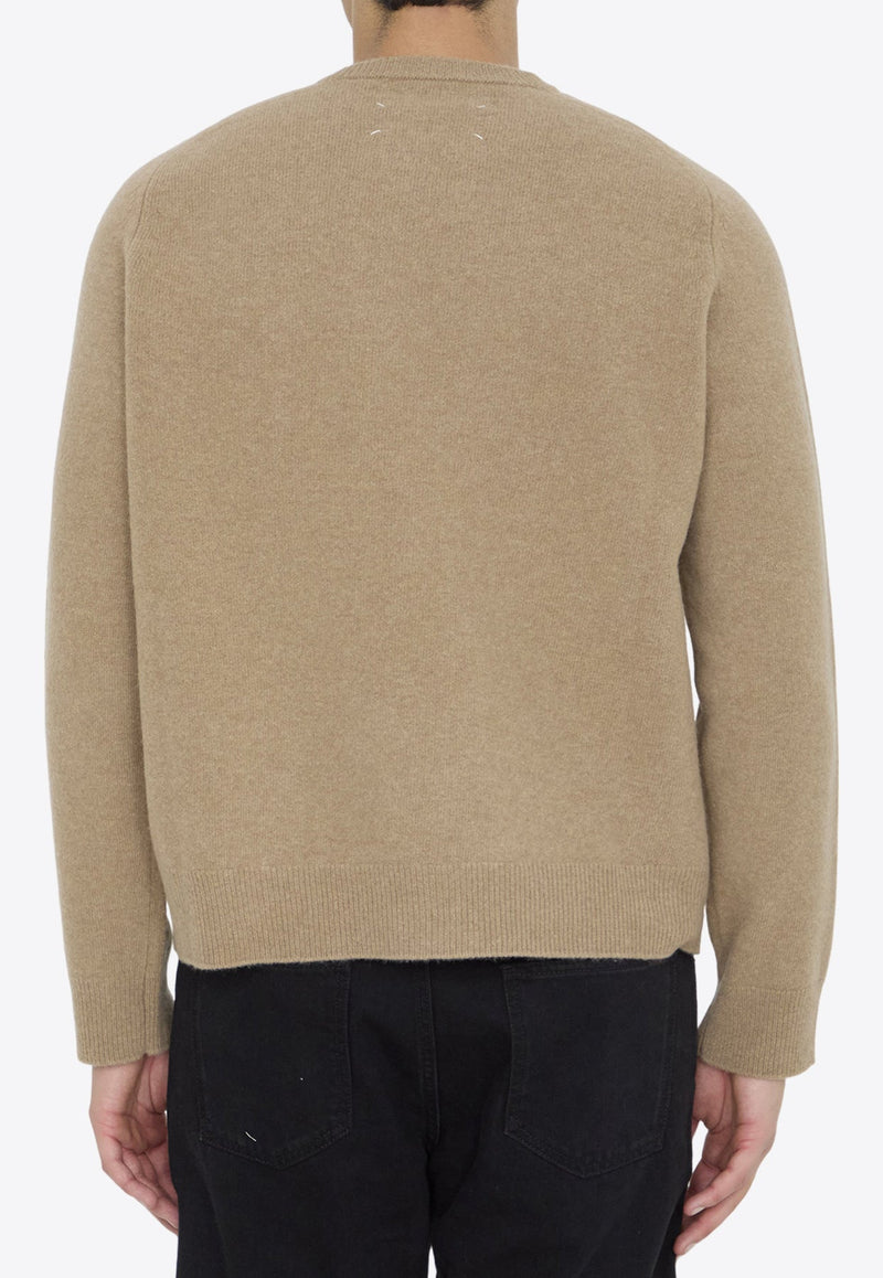 Four-Stitches Wool Crewneck Sweater