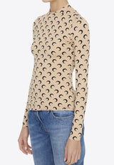 Moon Jacquard Long-Sleeved Top