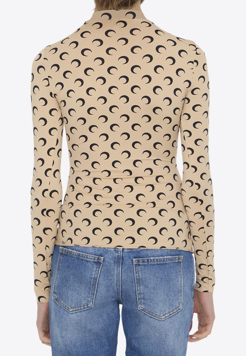 Moon Jacquard Long-Sleeved Top